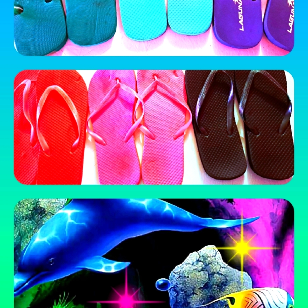 6 Pairs of Women's sandles size 8.